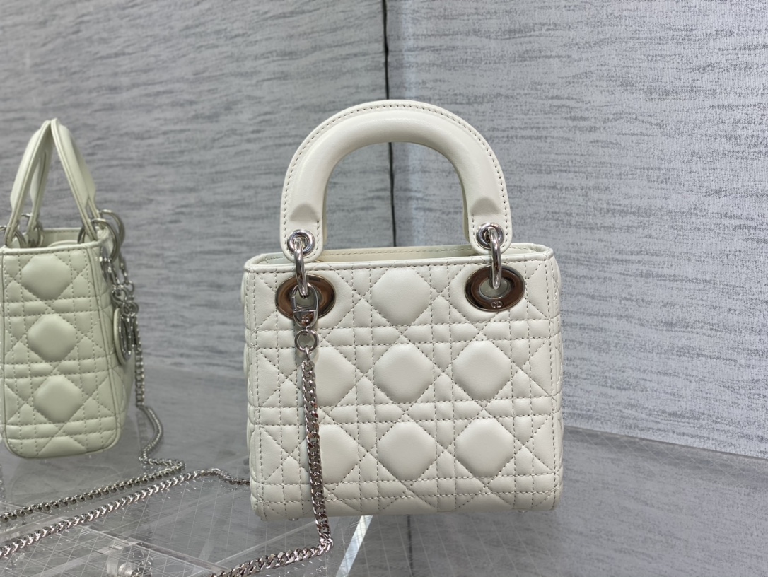 Mini Lady Dior Bag Latte Cannage Lambskin